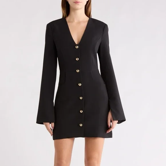 Favorite Daughter NEW The Audrey Mini Dress in Black 6 - Picture 1 of 7
